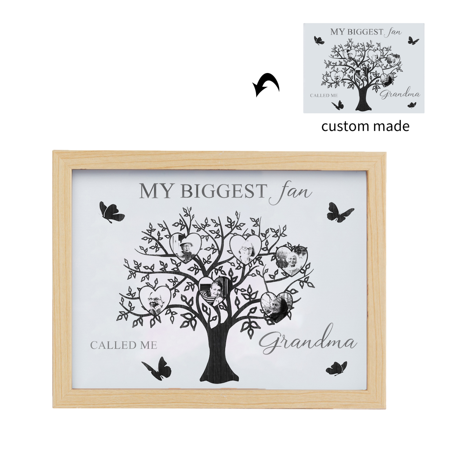 6 Photos-Personalized Family Color Or Black And White Frame Custom 6 Photos And Text LED Night Light