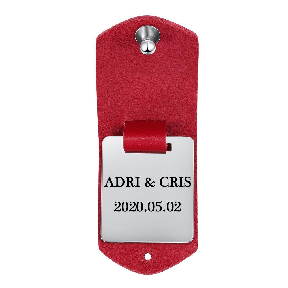 Personalized Leather Keychain Custom Photo Keychain Gifts For Father