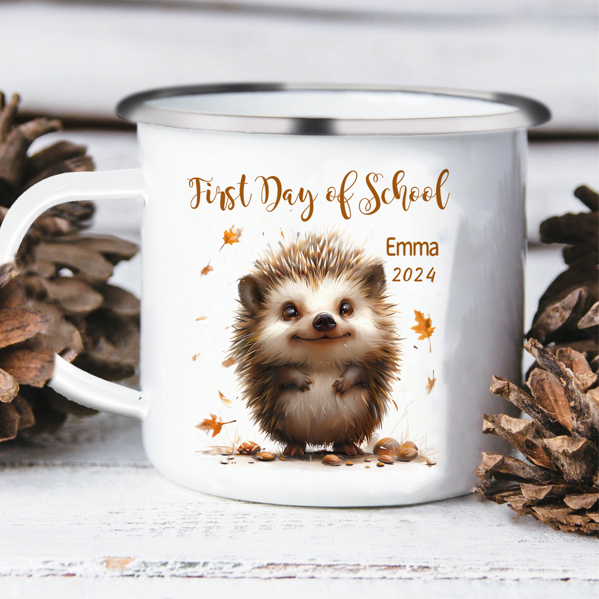 Personalized Name And Date Mug Cute Hedgehog Mug Back To School Gift For Kids