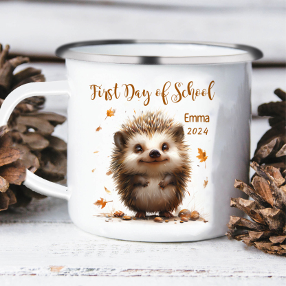 Personalized Name And Date Mug Cute Hedgehog Mug Back To School Gift For Kids