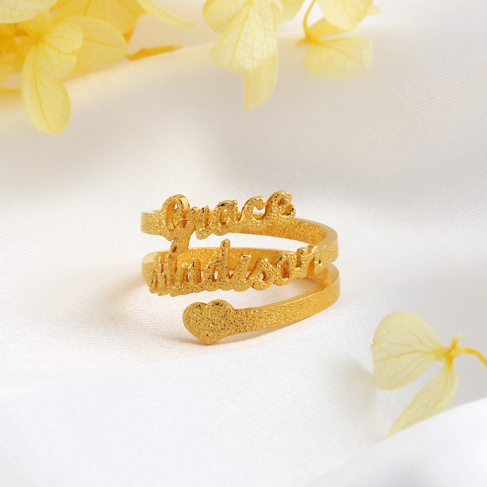 Personalized Family Name Ring Custom 2 Names Gifts For Women | Jessemade