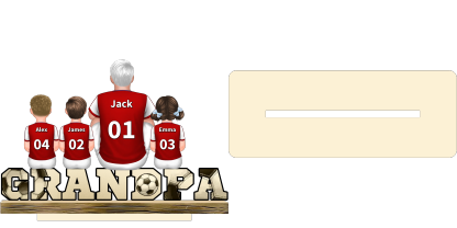 Personalized Wooden Soccer Ornament – Custom Number, Name, Color for Grandpa Gift