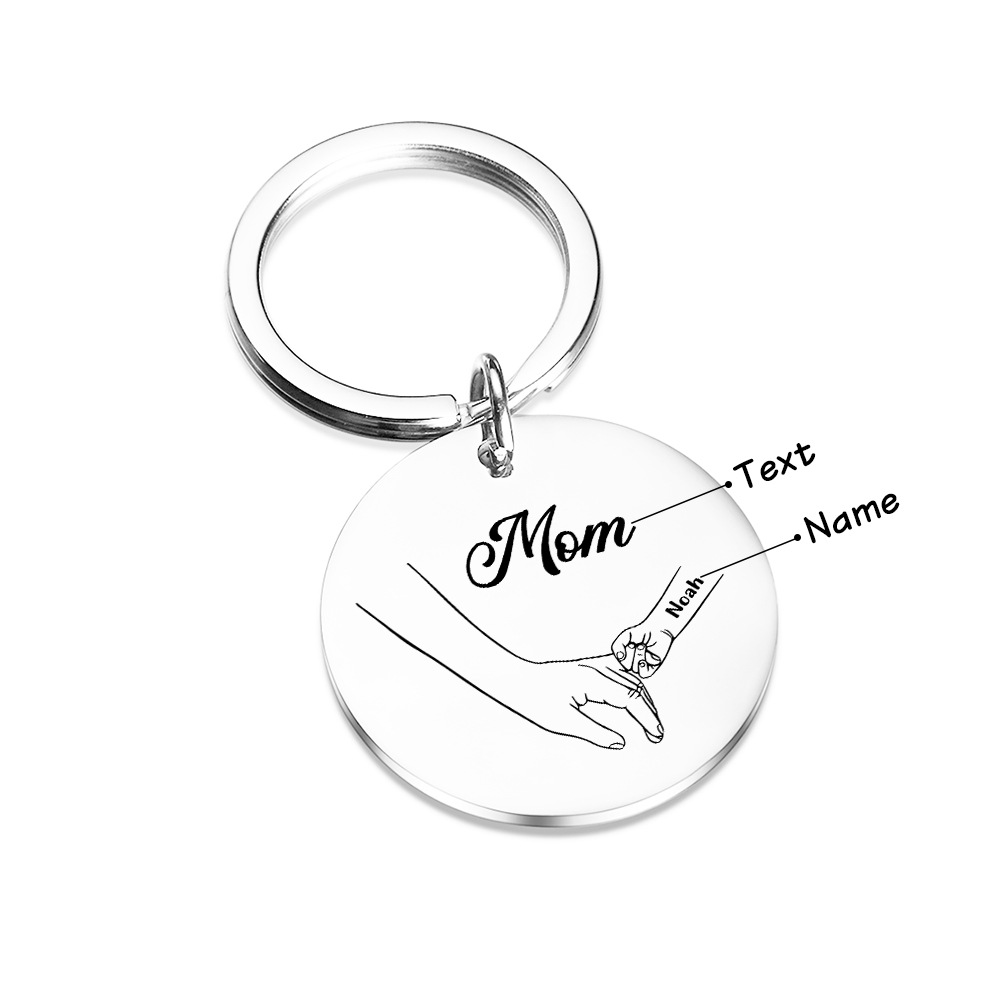 1 Name Personalized Pendant Keychain Strap Set Gift Box Mom Hook Engraved Name Special Gift for Mom