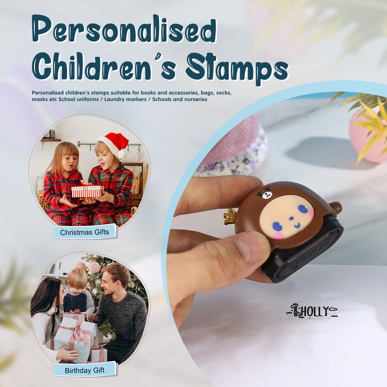 STAMP-BABY LIGHT Personalized Name Stamps Back To School Gift For Boys/Girls