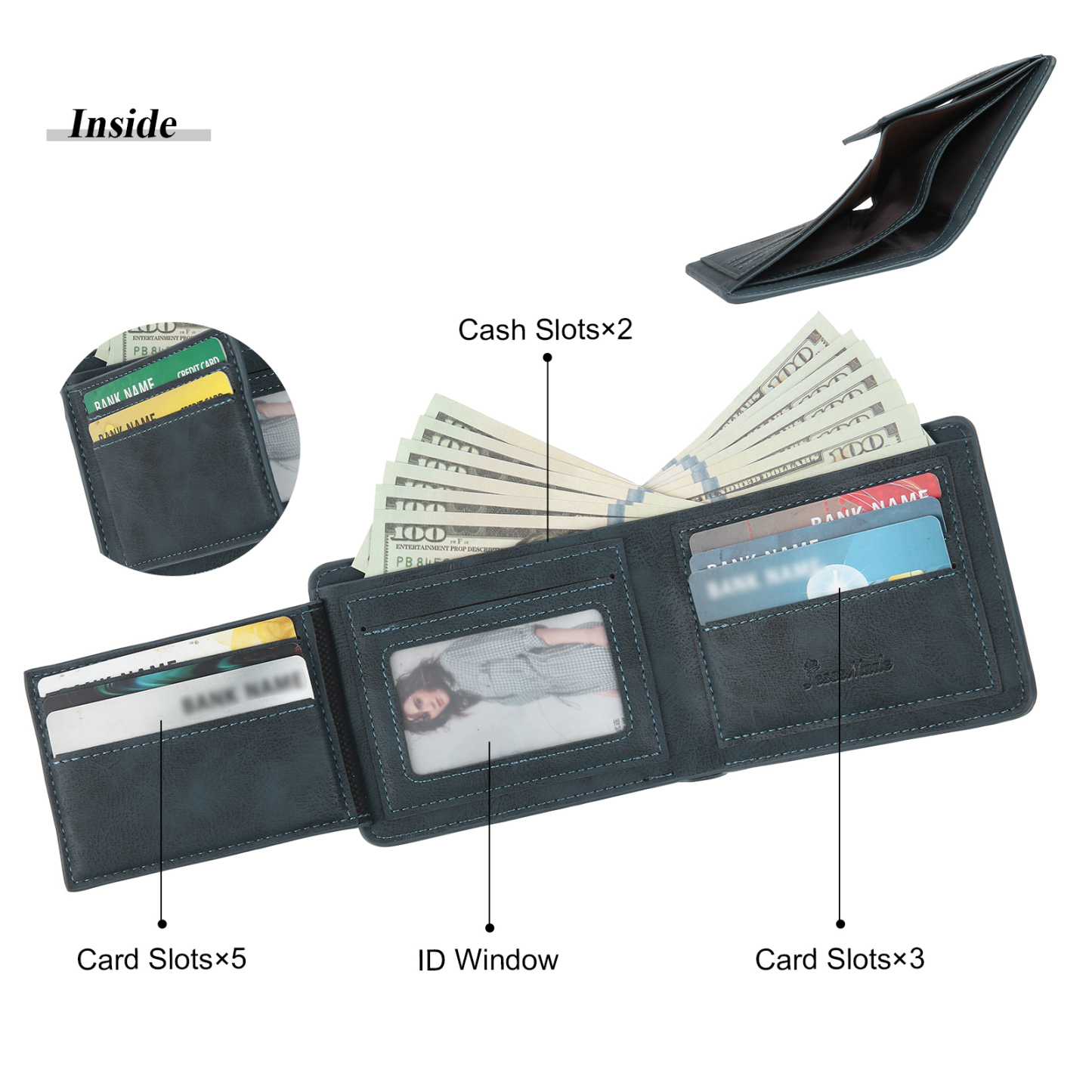 Personalised Wallet & Keyring Gift Set - Custom Photo Wallet & Leather Keyring Ideal Gift for Dad | Jessemade