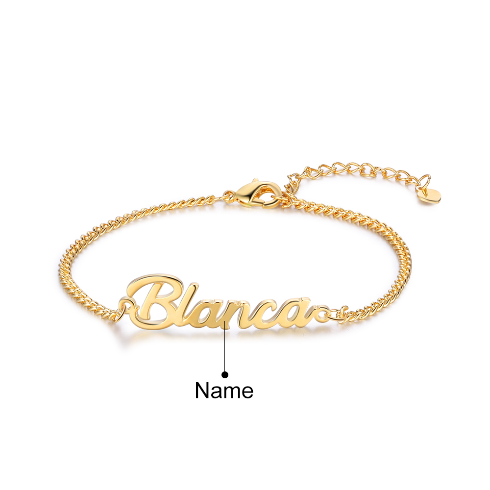 Personalized Bracelet Custom 1 Name Bracelet Gift For Women | Jessemade
