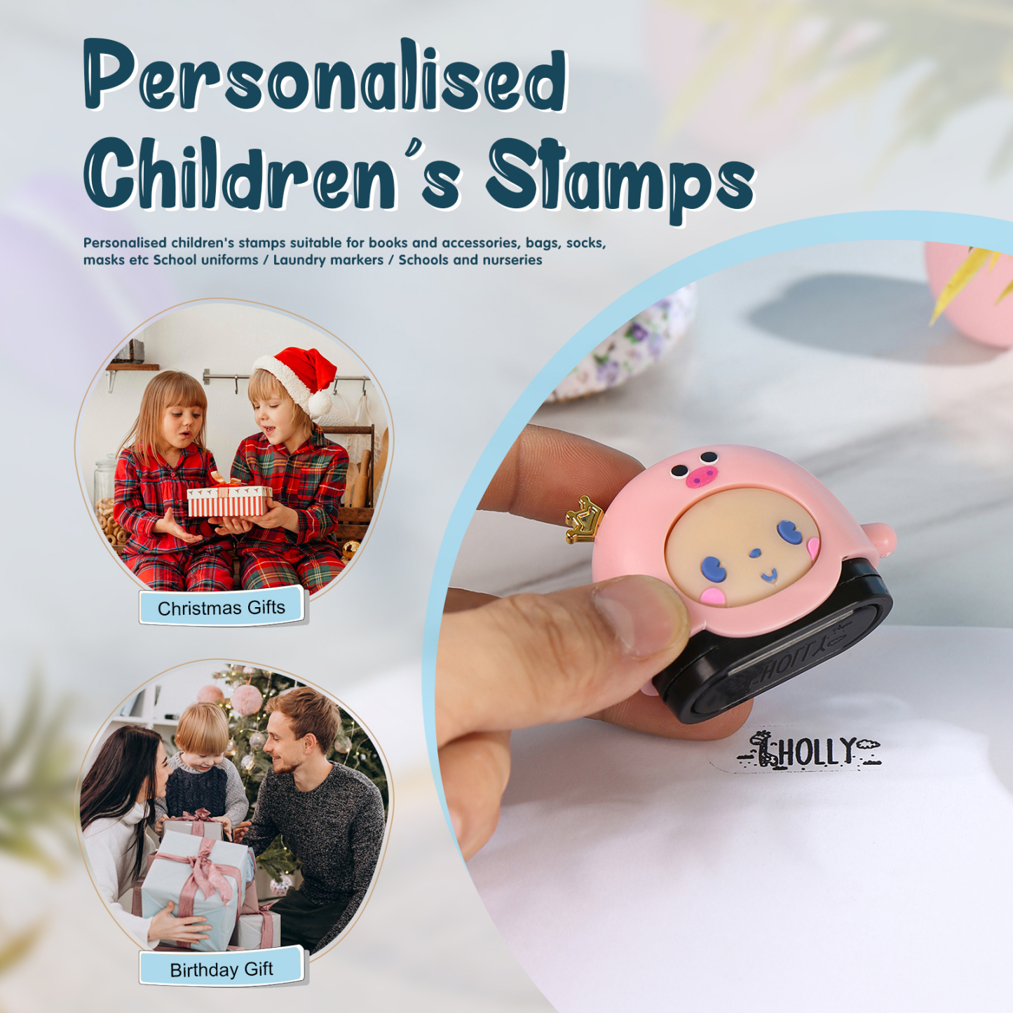 STAMP-BABY LIGHT Personalized Name Stamps Back To School Gift For Boys/Girls