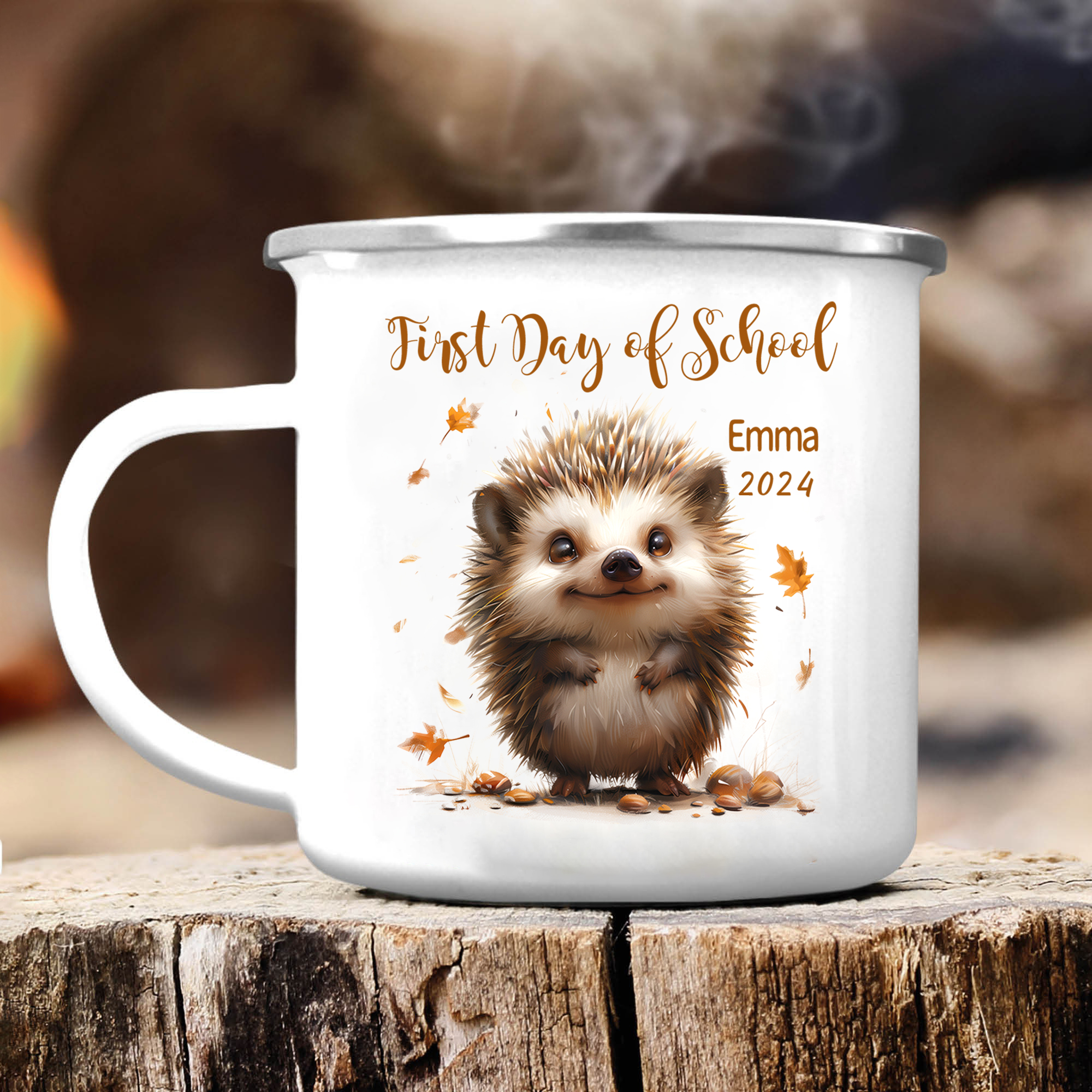 Personalized Name And Date Mug Cute Hedgehog Mug Back To School Gift For Kids