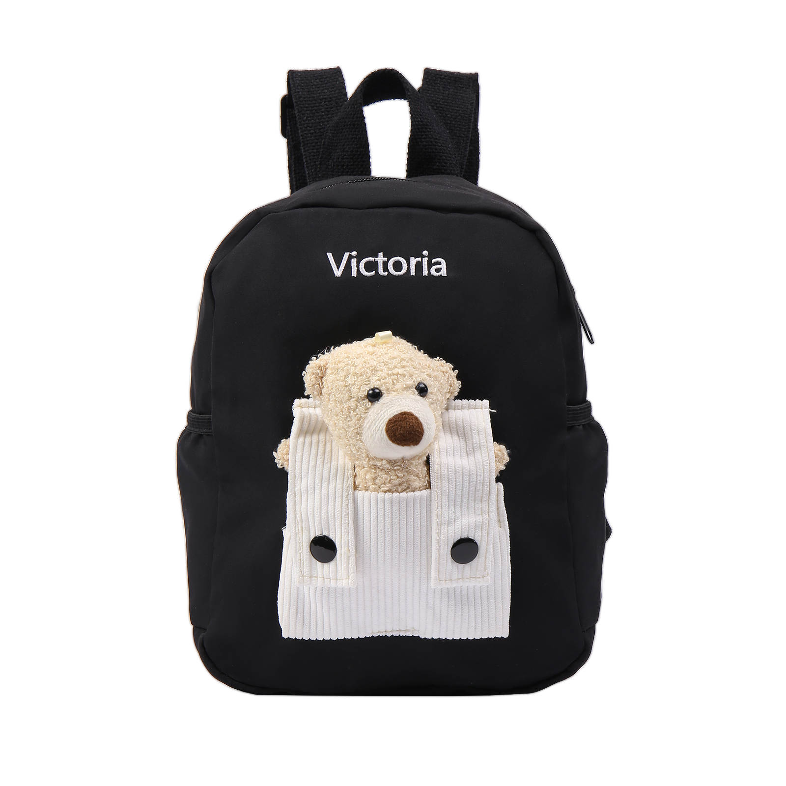 Personalized Bear Style School Bag Customized Name Canvas Kids Backpack Back to School Gift