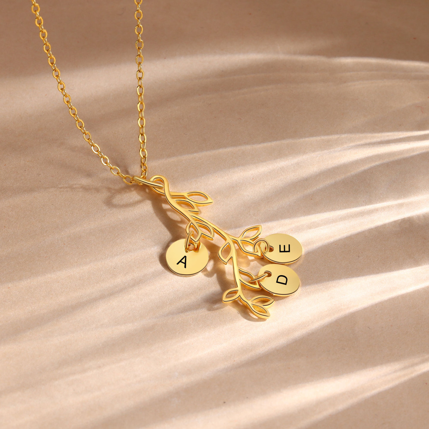 3 Letters - Personalized Special Leaf Pendant Necklace Beautiful Letter Necklace Gift for Her