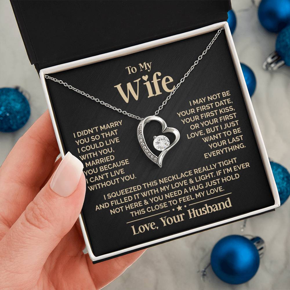 Heart Shaped Women's Necklace with "To My Wife" Message - Valentine’s Day Gifts for Wife | Jessemade