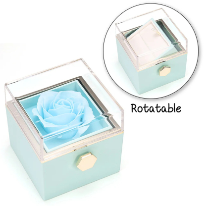 Rotatable Jewelry Box Enchanted Rose Jewelry Gift Package Red