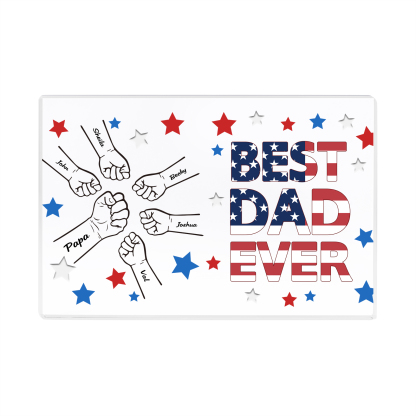 6 Names - Personalized Fist Family Acrylic Keepsake Customized Name Acrylic Home Decor Gift for Dad