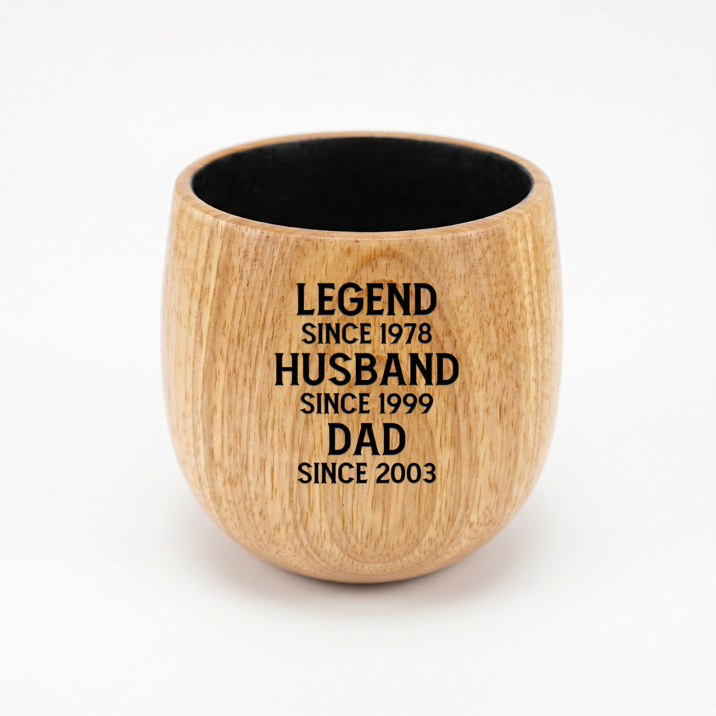 Personalized Wooden Whiskey Tumbler Engraved Name Cup for Dad or Grandpa