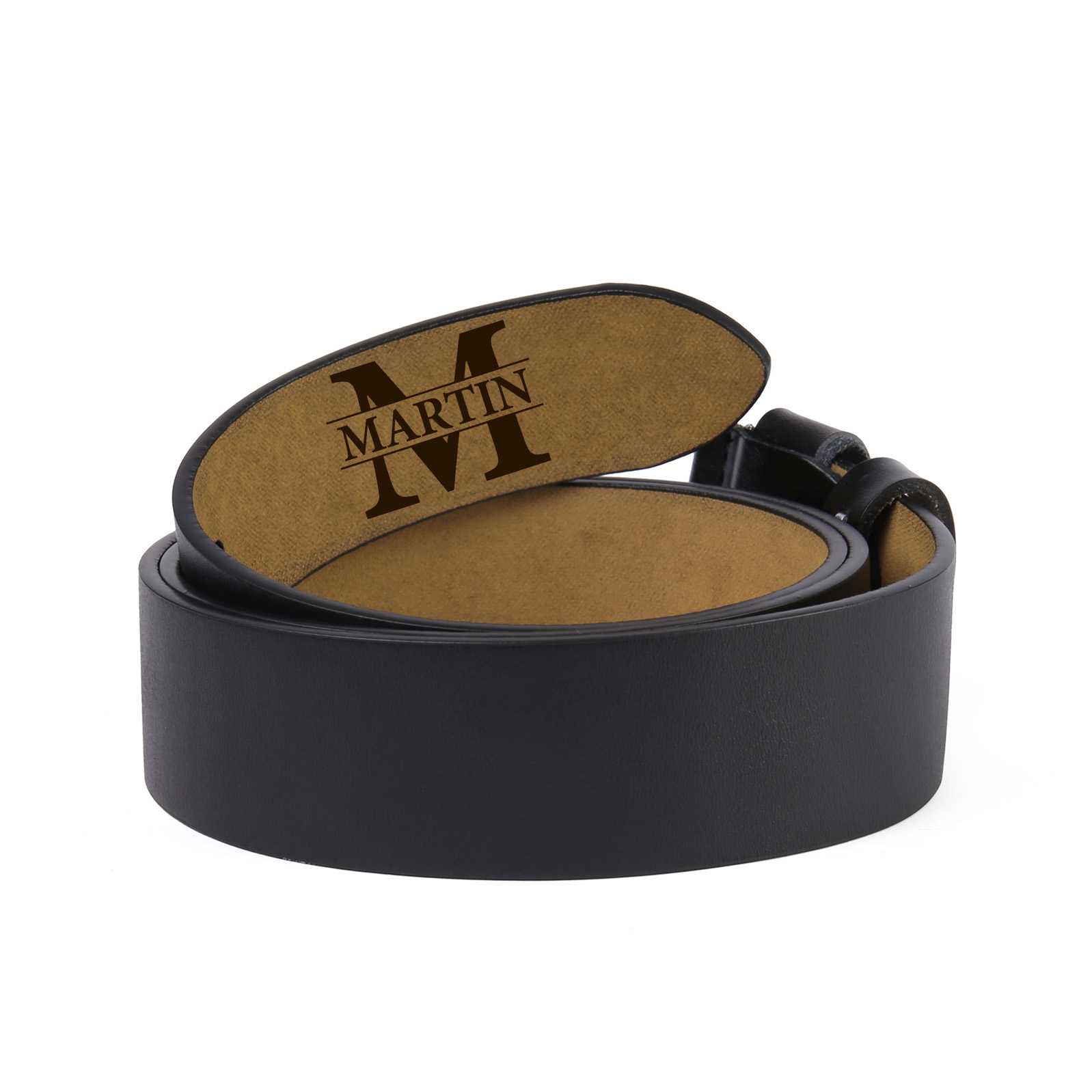 Personalized Leather Belt For Men Custom Initial And Name Engraved Pattern