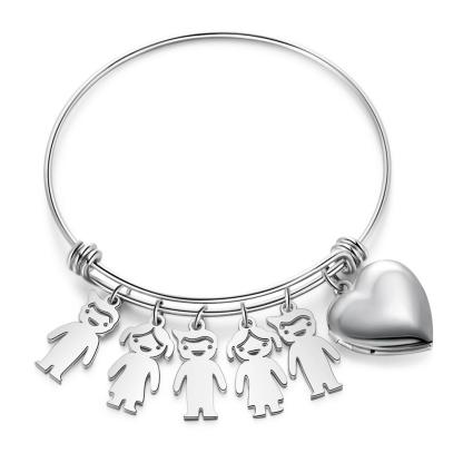 Personalized Heart Photo Locket Bracelet Custom Photo Bracelet Gifts For Mother