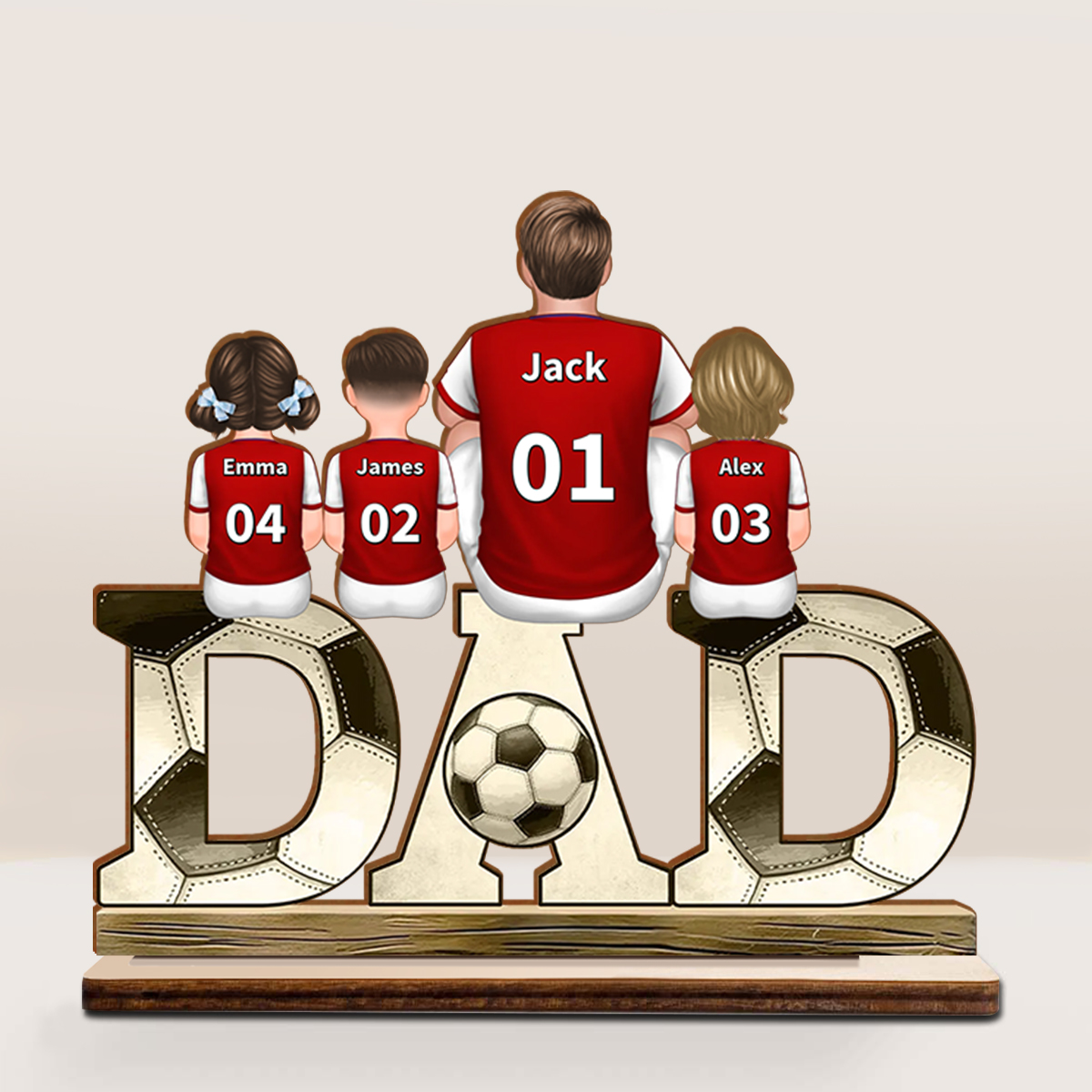 Personalized Wooden Soccer Dad Decor, Gift for Dad - soccer dad ornament, wooden soccer dad decoration 