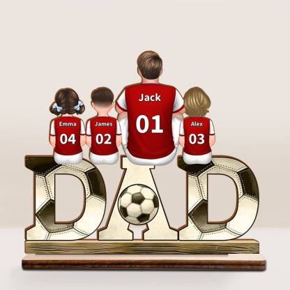 Personalized Wooden Soccer Dad Decor, Gift for Dad - soccer dad ornament, wooden soccer dad decoration 