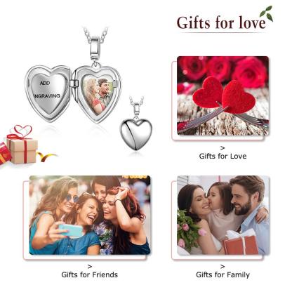 Personalized Heart Photo Locket 925 Sliver Necklace Custom Photo Necklace Gifts For Her