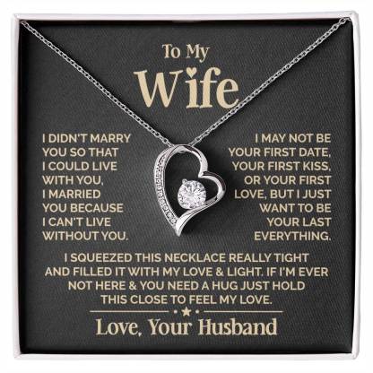 Heart Shaped Women's Necklace with "To My Wife" Message - Valentine’s Day Gifts for Wife | Jessemade
