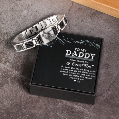 Personalized Bracelet Custom Photo ID Bar Men's Bracelet Bangle Gifts For Him