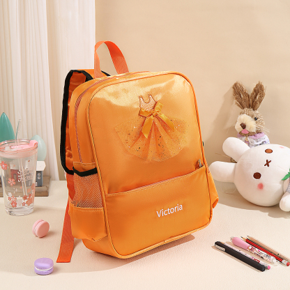 Personalized Name Band Princess Dress Accessories Satin Children Backpack Back To School Gift