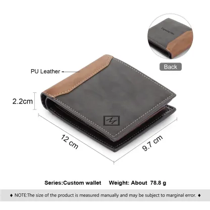 Personalized Leather Wallet Engraved Letter Short Purse Custom Folding Wallet Gifts For Men