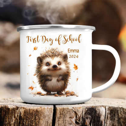 Personalized Name And Date Mug Cute Hedgehog Mug Back To School Gift For Kids