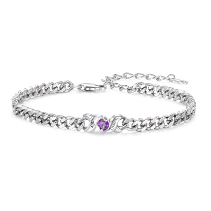 Personalized Cuban Link Bracelet Custom with 1–5 Names and Birthstones, Women’s Bracelet, Mother’s Day and Anniversary Gift for Mom, Wife, Grandma | Jessemade