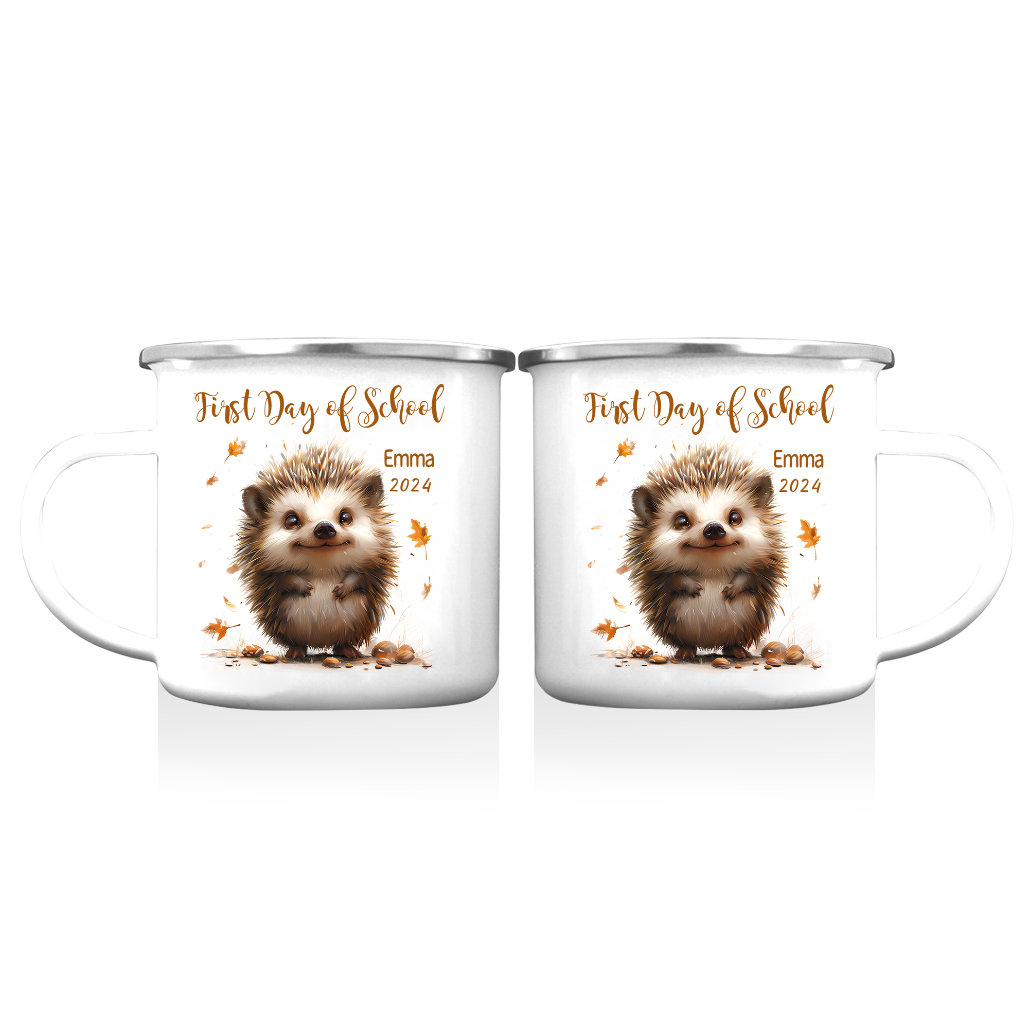 Personalized Name And Date Mug Cute Hedgehog Mug Back To School Gift For Kids