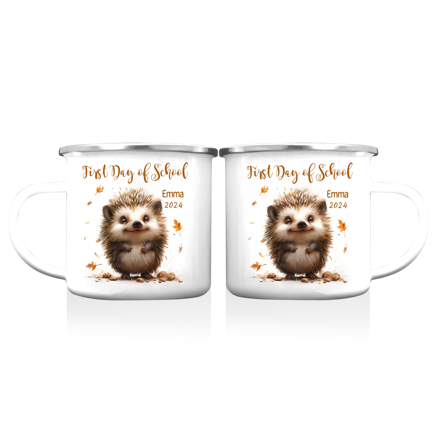 Personalized Name And Date Mug Cute Hedgehog Mug Back To School Gift For Kids