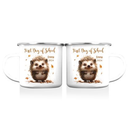 Personalized Name And Date Mug Cute Hedgehog Mug Back To School Gift For Kids