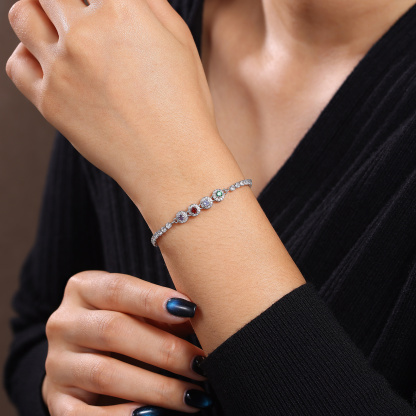 Personalized Birthstone Tennis Bracelet with 2–5 Stones