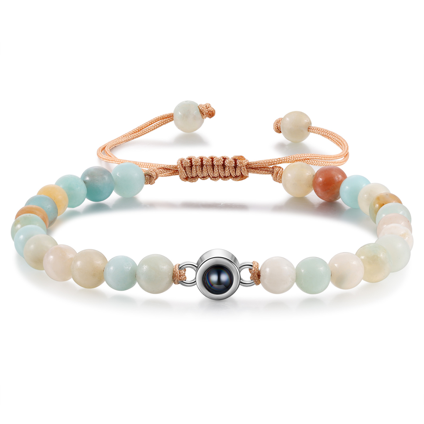 Personalized Couple Projection Beaded Bracelet Customized Photo Bracelet Adjustable Bracelet Personalized Gift