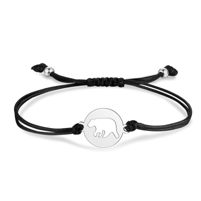 2 Pcs Bear Bracelets Stainless Steel Bear Braided Bracelets Back to School Gifts for Kids