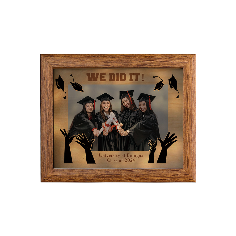 2024 Graduation Gift - Personalized Year & Photo & Text Wood Frame Night Light LED Night Light Gift for Her/Him