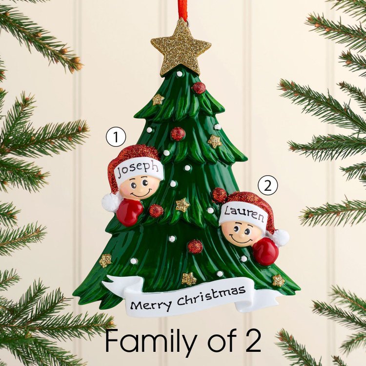 Family Christmas Ornament Custom 5 Names Hanging Ornament Gifts For Family