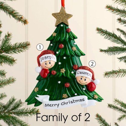 Family Christmas Ornament Custom 5 Names Hanging Ornament Gifts For Family