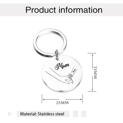 1 Name Personalized Pendant Keychain Strap Set Gift Box Mom Hook Engraved Name Special Gift for Mom