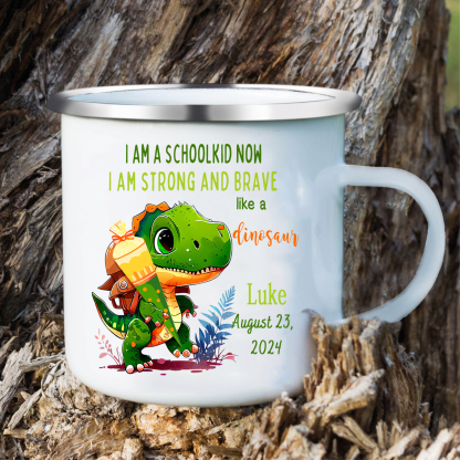 Personalized Name And Date Mug Dinosaur Mug Back To School Gift For Kids