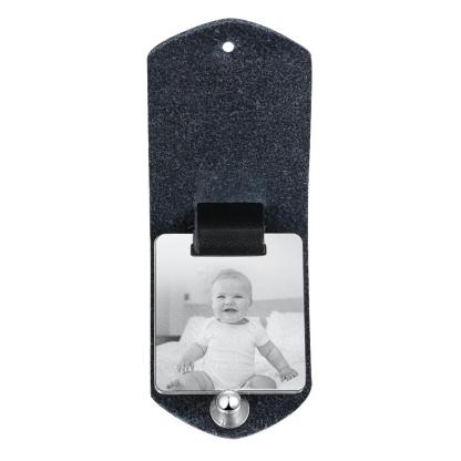 Personalized Leather Keychain Custom Photo Keychain Gifts For Father