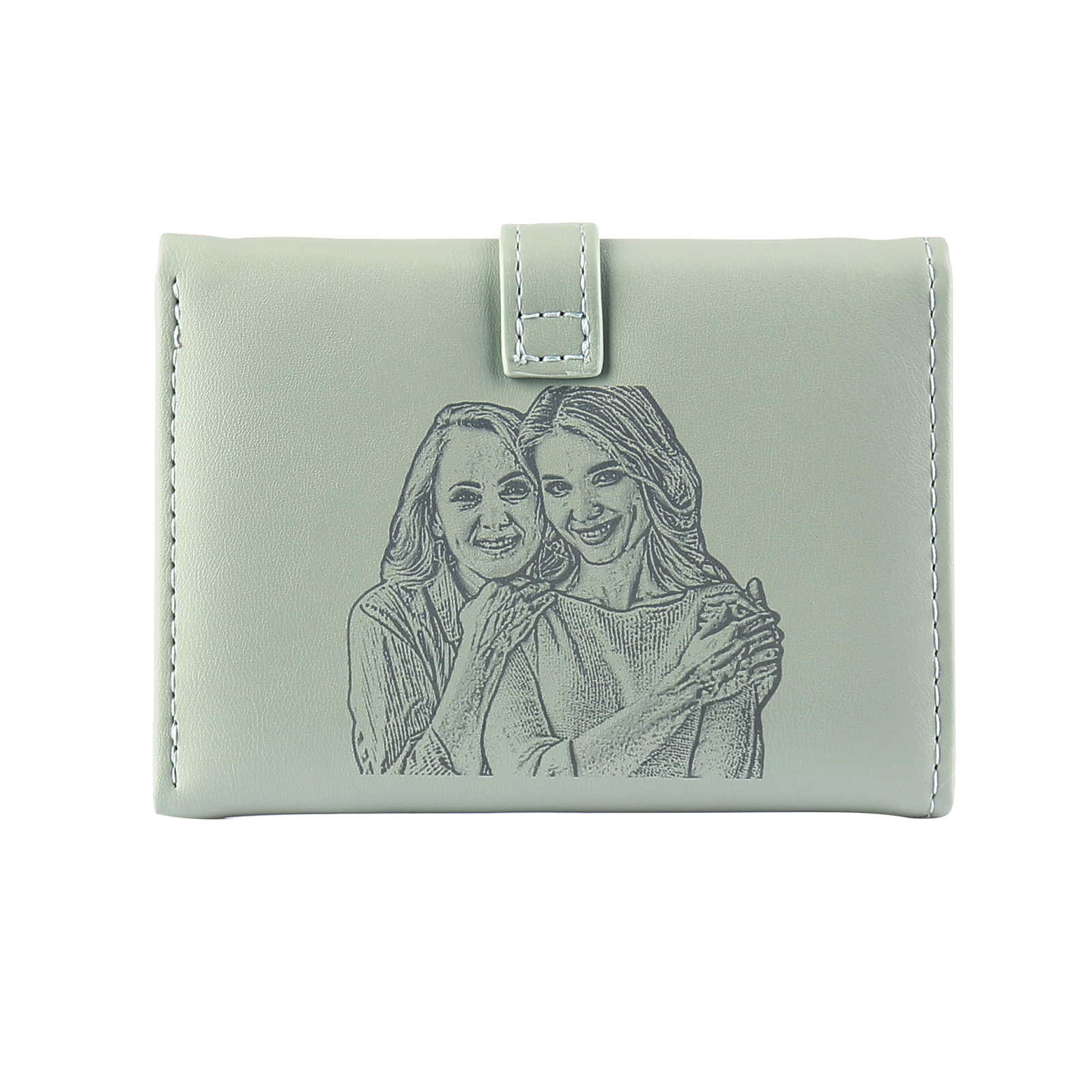 Women's Personalized Photo PU Leather Flower Wallet Coin Purse Four Colors Available Gift for Her