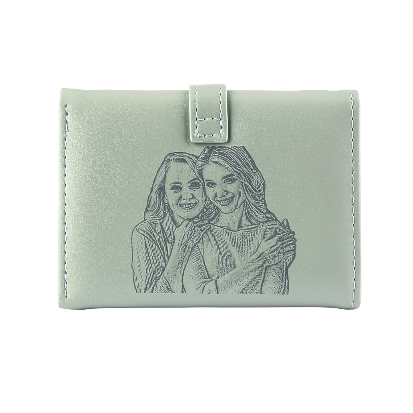 Women's Personalized Photo PU Leather Flower Wallet Coin Purse Four Colors Available Gift for Her