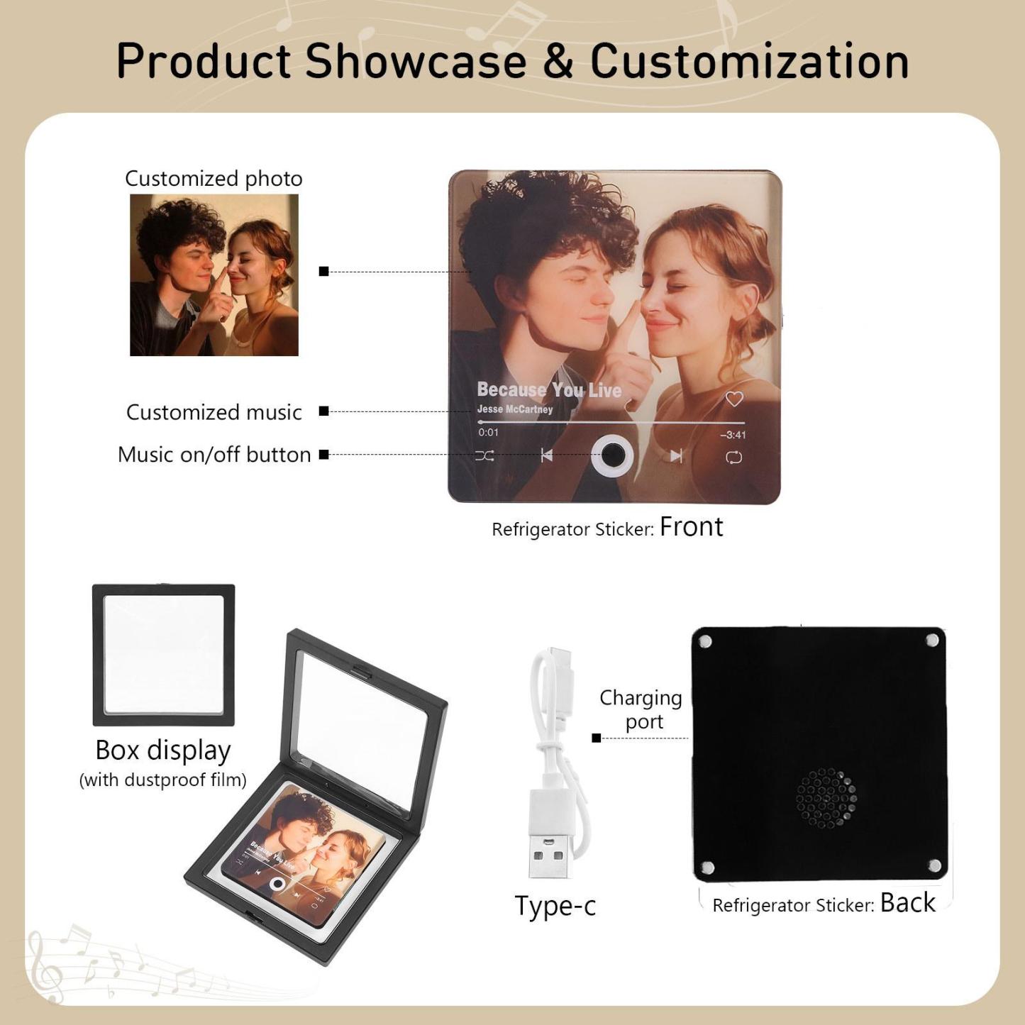 Personalized Gift Set for Couples – Custom Music Photo Magnet, Engraved Keychain,  Valentine's Day Gift for Him | Jessemade
