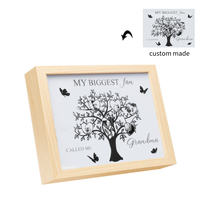 6 Photos-Personalized Family Color Or Black And White Frame Custom 6 Photos And Text LED Night Light