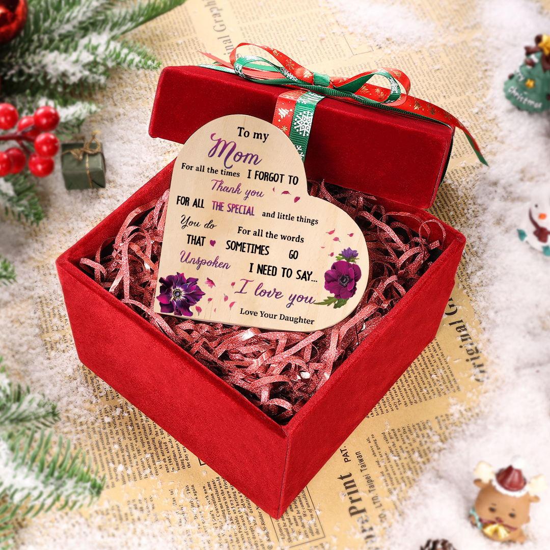 Mothers Gifts Mothers Gifts To My Mom Wooden Heart Candle Holder "I need to say I love you"