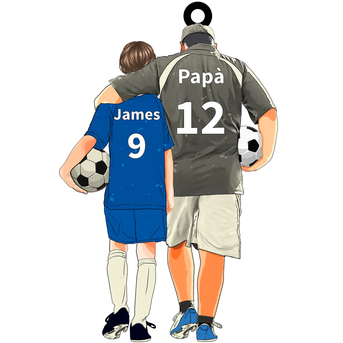 Personalised Acrylic Ornament – Custom Father & Child Design, Football-Themed Gift for Family | Jessemade