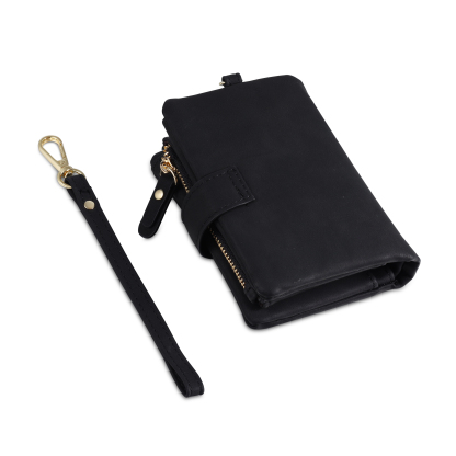 Black Color Personalized Birthday Flower Leather Wallet Engraving Name Wallet Gifts for Women