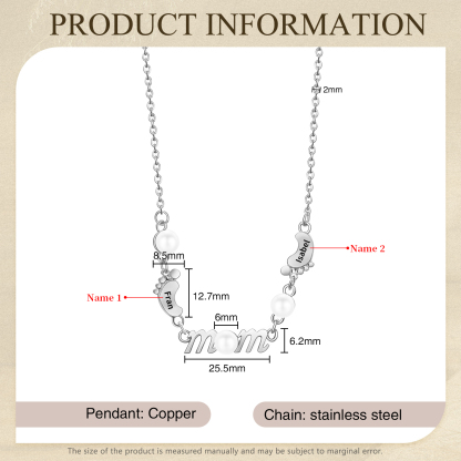 2 Names - Personalized Exquisite Pearl Necklace Supports Customized Name Necklace Gifts for Mom