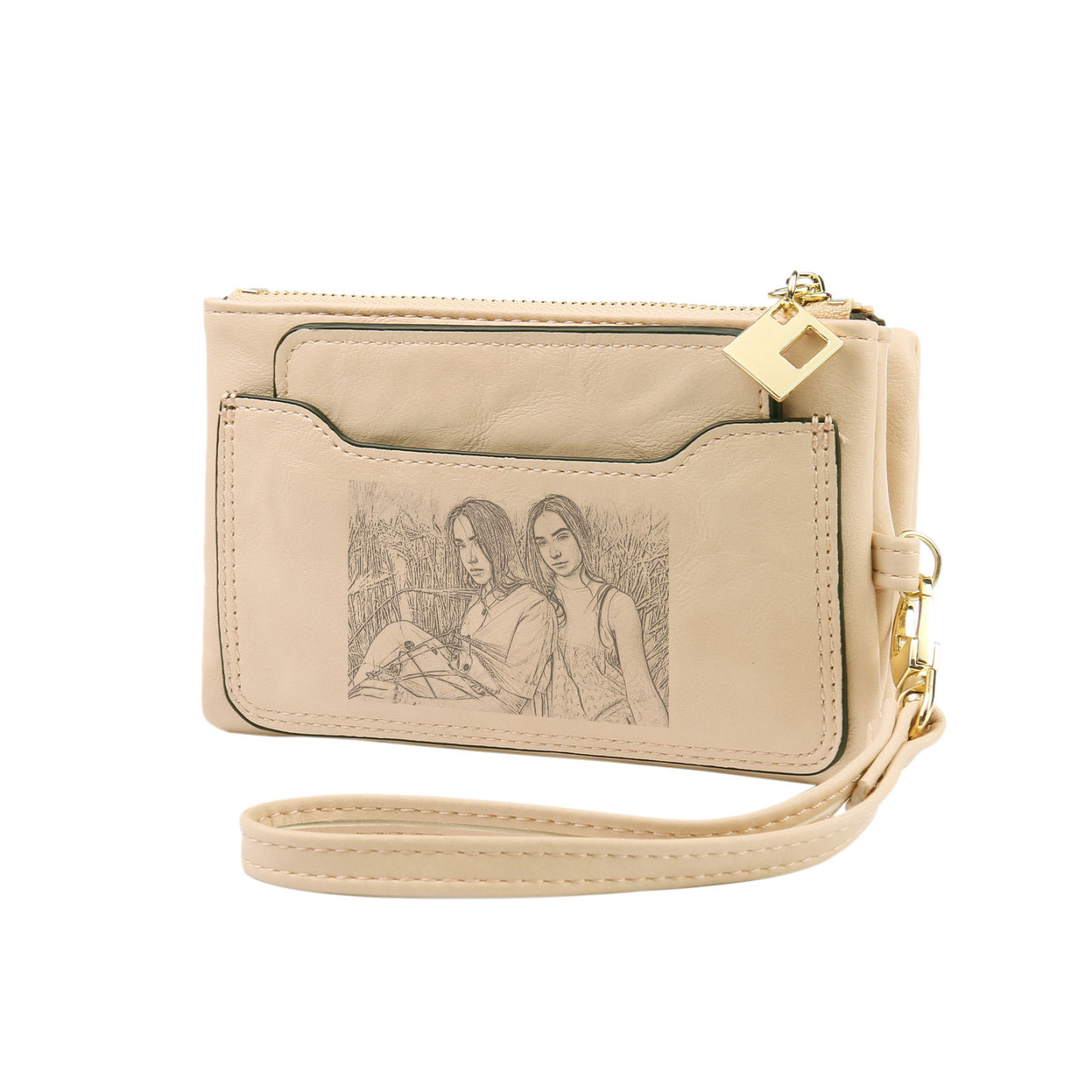 Personalized Photo & Text PU Leather Wallet Coin Purse Three Colors Available Gift for Her